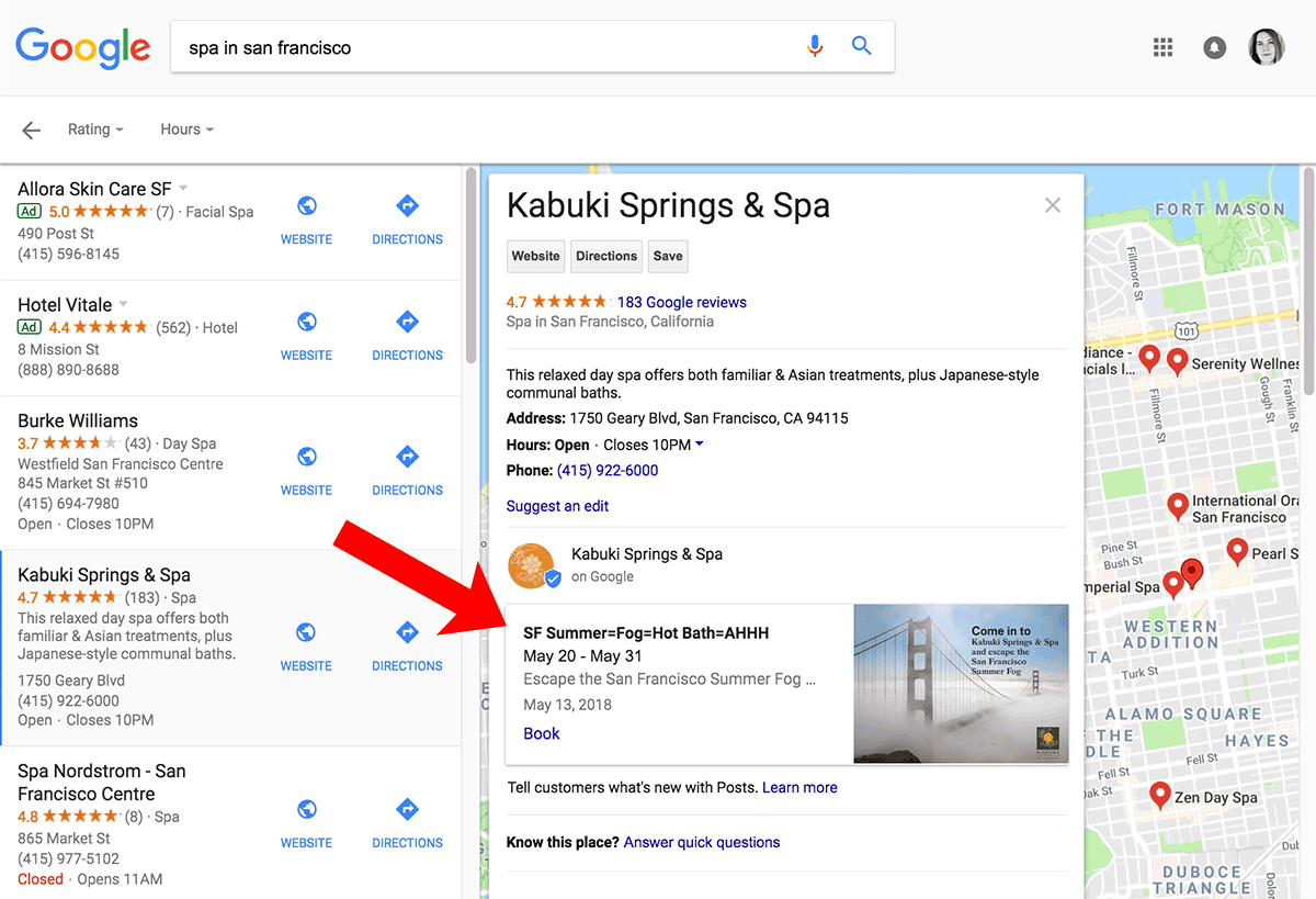 How do posts appear in your Google My Business page