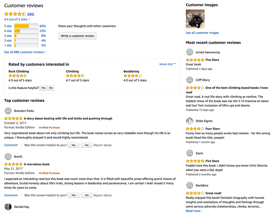 Amazon reviews can tell you what your audience thinks about a wide range of subjects