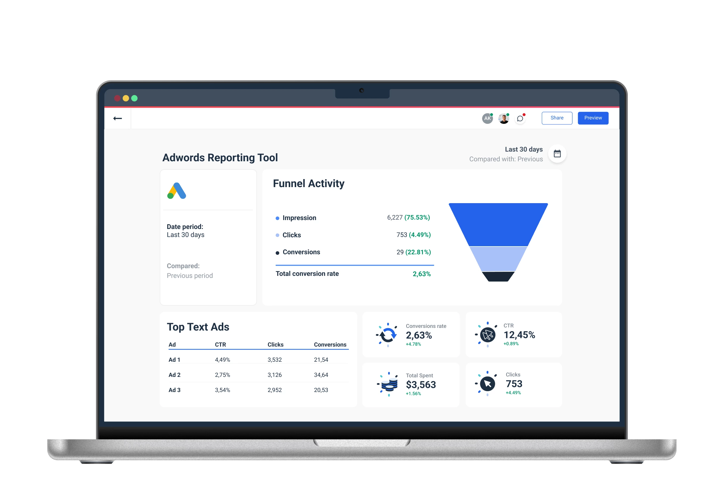 Google Ads (formerly Adwords) Reporting Tool for Agencies
